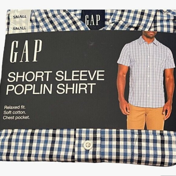 GAP Relaxed Fit Button Down Holiday Gingham Asher Plaid Burt Delf Poplin Shirt - Picture 2 of 3